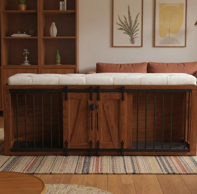Tucker Murphy Pet™ 56" Luxury 2-in-1 Dog Crate & Ottoman Bench ...